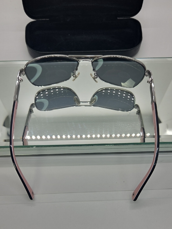 Coach HC7012 L038 Silver Aviator Sunglasses  Pink Temples **PRESCRIPTION** Lens main image 15
